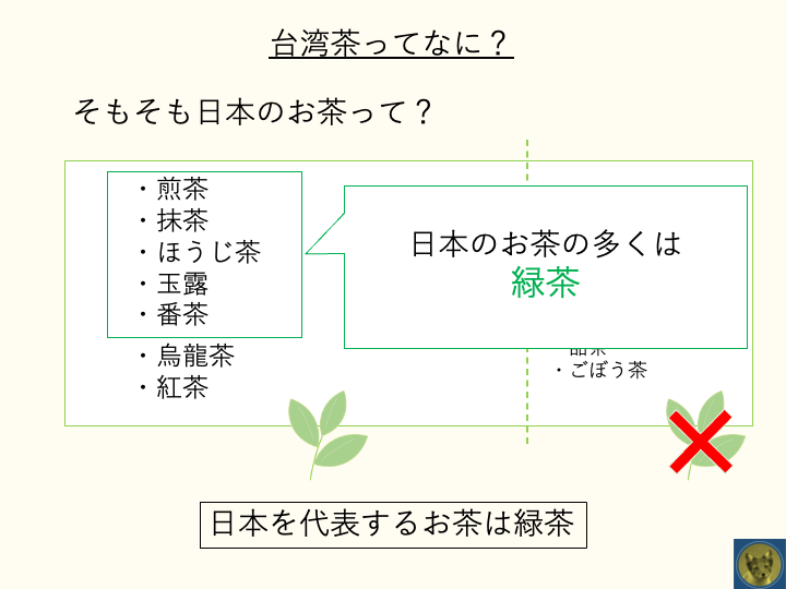 チャノキ原料のお茶で日本を代表するお茶は緑茶
