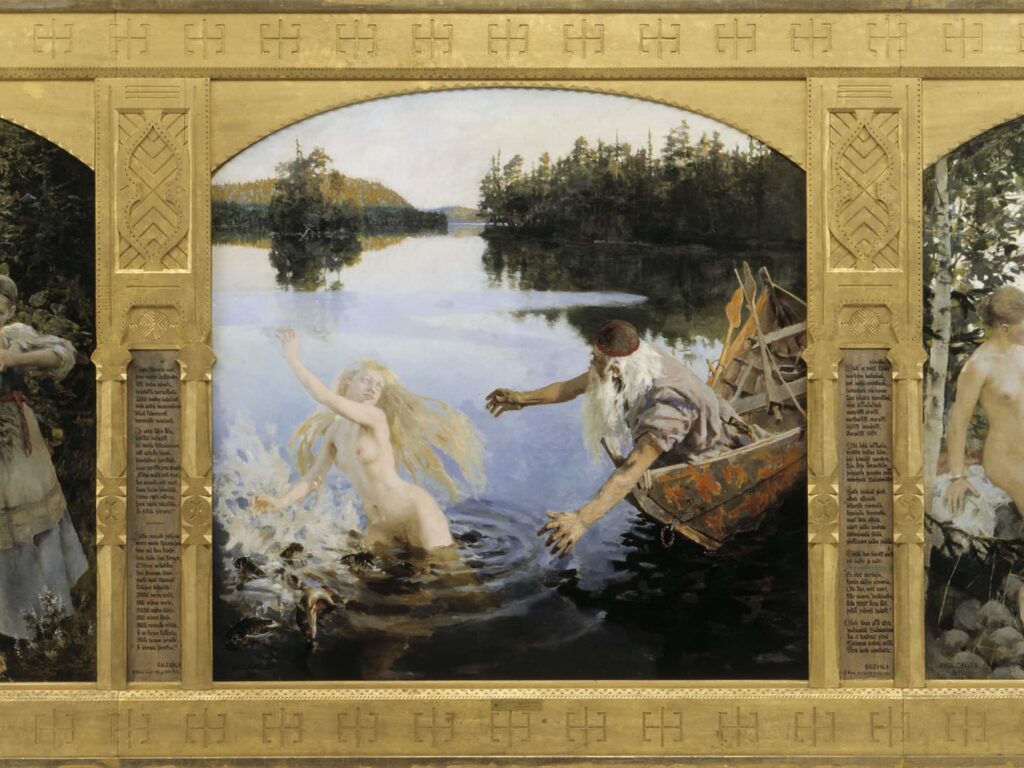 Gallen Kallelaの『Aino Myth』 Triptych, 1891（Wikipedia）Public Domain